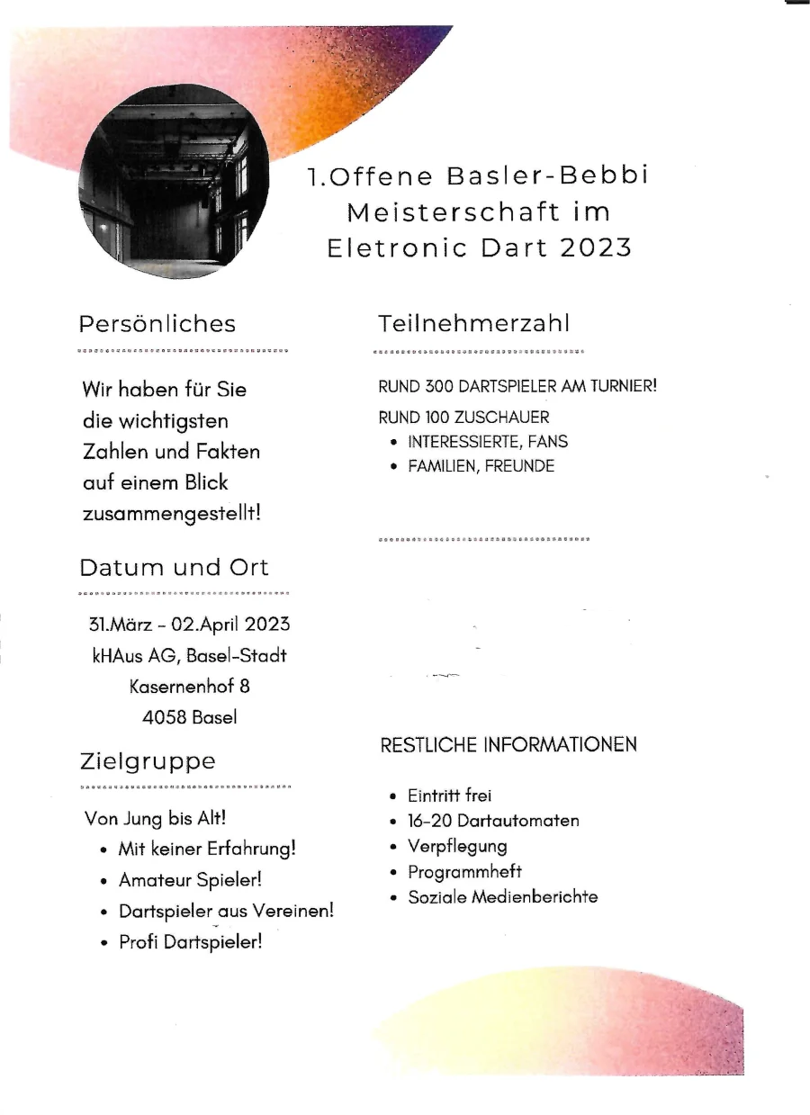 1. Offene Basler Bebbi Meisterschaft im Electronic Dart 2023