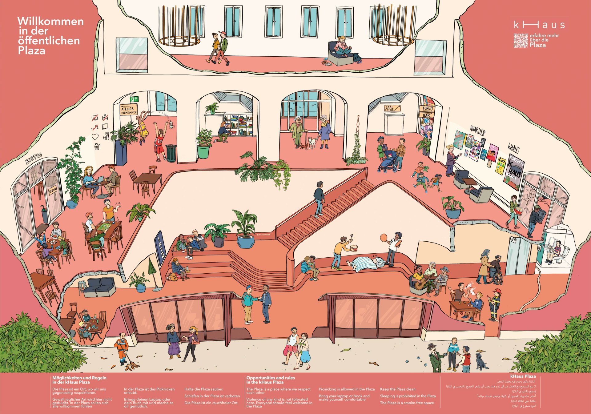 Illustration de la Plaza par Mattia Serena